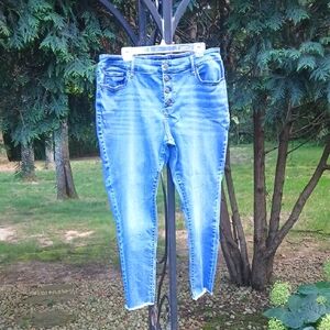 a.n.a Women Plus New apparel stressed Blue High Rise Straight Jeans 18W